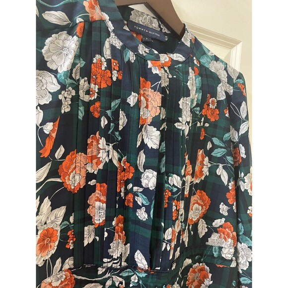 Tommy Hilfiger Women's Medley Print Pleated Shirtdress Blue Size 8 - Picture 4 of 15